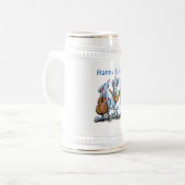 Grappige Verjaardag Beer Stein Muis Muziekband Bierpul (Voorkant links)