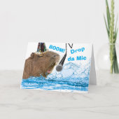 Grappige verjaardag Capybara laat de microfoon val Kaart (Voorkant)