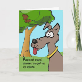 Grappige verjaardag, Cartoon Dog, Eekhoorn in een  Kaart