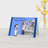 Grappige Verjaardag Cartoon Koffieliefhebber Echtg Kaart (Gele Bloem)