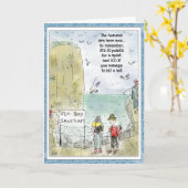 Grappige Verjaardag Cartoon Wenskaart: Zeevogels Kaart (Gele Bloem)