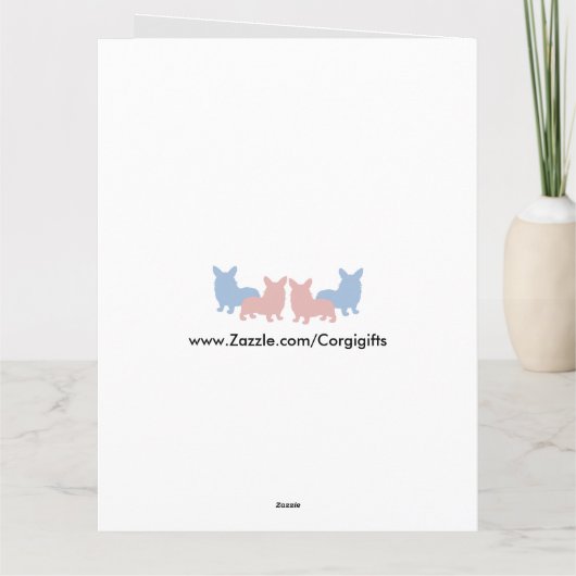 Grappige Verjaardag Corgi met Bone Kaart (Achterkant)