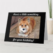 Grappige Verjaardag Corgi met Bone Kaart (Voorkant)