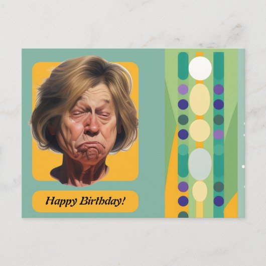 Grappige Verjaardag Dame Retro Briefkaart (Voorkant)