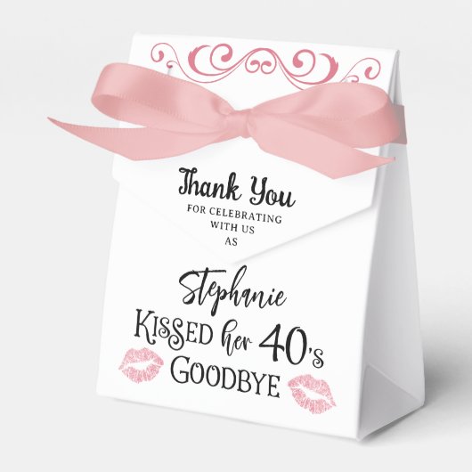 Grappige verjaardag dank je kuste haar decennium a bedankdoosjes (Voorkant Zijde)