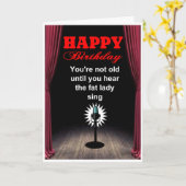 Grappige verjaardag, de dikke dame zingt kaart (Gele Bloem)