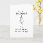 Grappige verjaardag: de ringen tellen kaart (Gele Bloem)