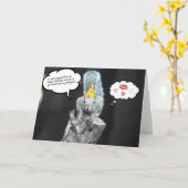 Grappige Verjaardag Eekhoorn, Liefde en Kussen Kaart (Gele Bloem)