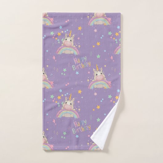 Grappige Verjaardag Eenhoorn Handdoek (Handdoek)