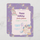 Grappige Verjaardag Eenhoorn Informatiekaartje (Voorkant / Achterkant)