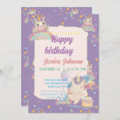 Grappige Verjaardag Eenhoorn Kaart (Voorkant / Achterkant)