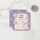 Grappige Verjaardag Eenhoorn Notitiekaartje (Voorkant / Achterkant in situ)