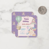 Grappige Verjaardag Eenhoorn Notitiekaartje (Voorkant / Achterkant in situ)