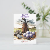 Grappige Verjaardag Golfbal Liefhebbers Briefkaart (Staand voorkant)