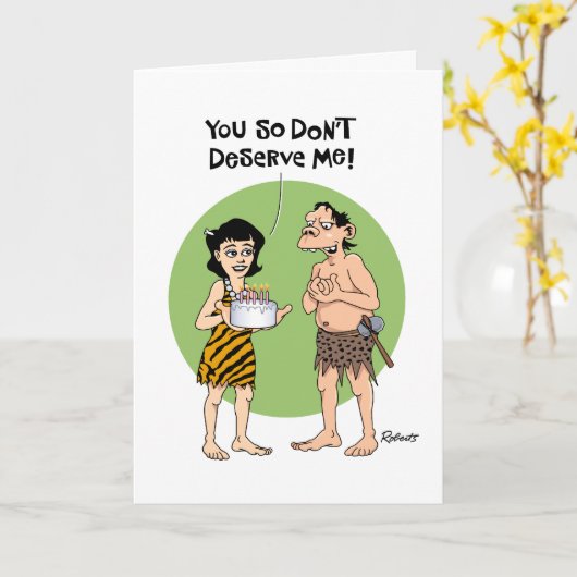 Grappige verjaardag groet kaart (Gele Bloem)