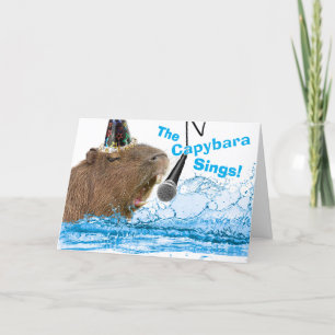 Grappige verjaardag Happy Capybara Zingt Kaart