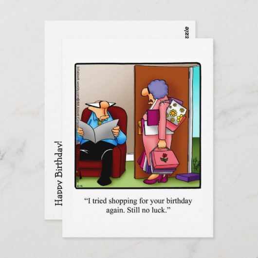 Grappige verjaardag humor ansichtkaart briefkaart (Voorkant / Achterkant)