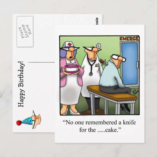 Grappige verjaardag humor ansichtkaart briefkaart (Voorkant / Achterkant)