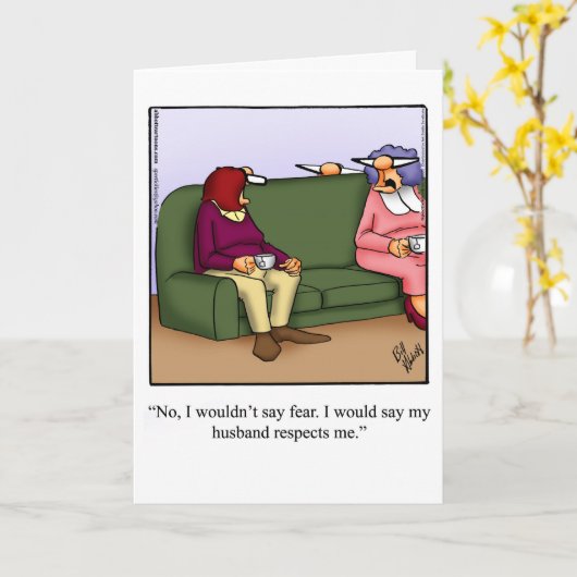 Grappige verjaardag humor kaart (Gele Bloem)