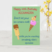 Grappige Verjaardag Ice Cream Sprinkles Humor Kawa Kaart (Gele Bloem)