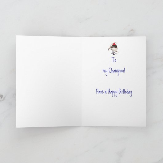 Grappige verjaardag IJshockey Winter Sport Vogel Kaart (Binnen)