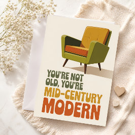 Grappige verjaardag in mid-century modern stijl kaart