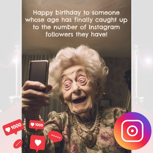 Grappige verjaardag Instagram volgers ouderdom Kaart