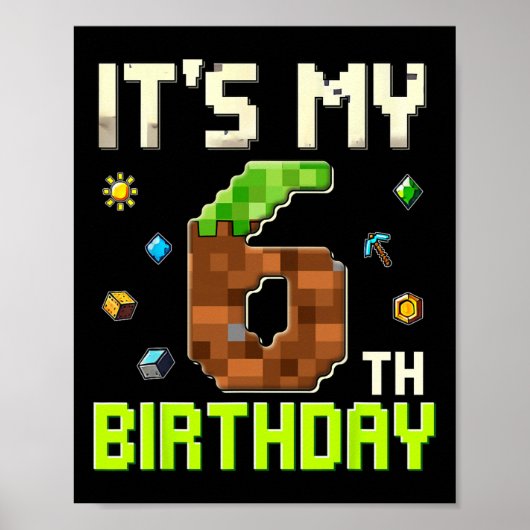 Grappige Verjaardag Jongen Het Is Mijn 6e Verjaard Poster (Voorkant)