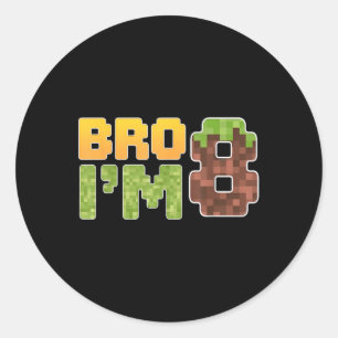 Grappige Verjaardag Jongen Shirt Bro Im 8 Verjaard Ronde Sticker