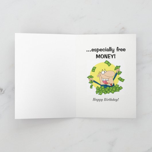 Grappige Verjaardag Kaart als het geven van contan (Binnen)
