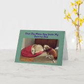 Grappige Verjaardag Kaart Big Dog in Little Dog Be (Gele Bloem)