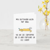 Grappige verjaardag Kaart | Funny Dog Kaart (Gele Bloem)