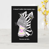 Grappige Verjaardag Kaart — Je bent niet Oude Zebr (Gele Bloem)