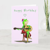 Grappige Verjaardag Kaart Kikker Spelen Gitaarmuzi (Voorkant)