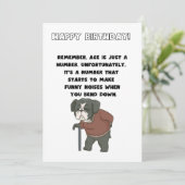 Grappige verjaardag Kaart - leeftijd is slechts ee (Staand voorkant)