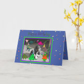 Grappige Verjaardag Kaart met Dinosaurs & Basset H (Gele Bloem)