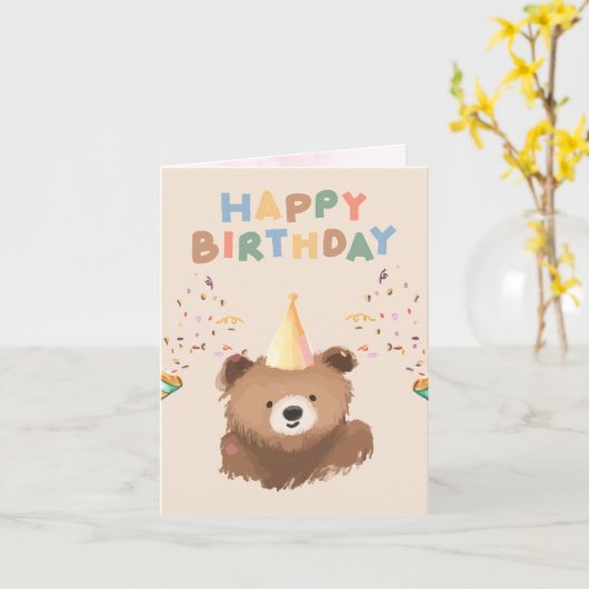 Grappige verjaardag Kaart met mooie kleuren (Gele Bloem)