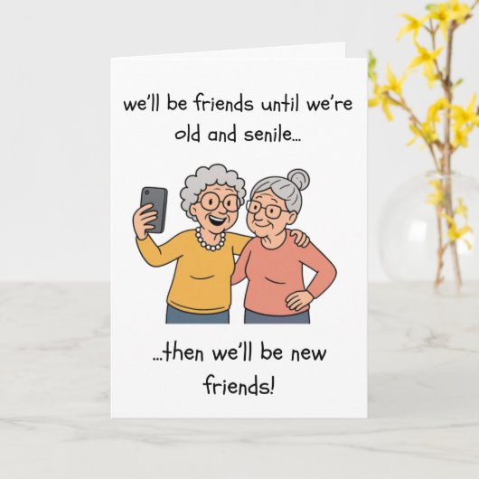 Grappige Verjaardag Kaart - Oud & Seniel (Gele Bloem)