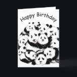 Grappige verjaardag Kaart Panda familie<br><div class="desc">Panda's Familie Grappige Verjaardagskaarten - MINNED Schilderij -</div>