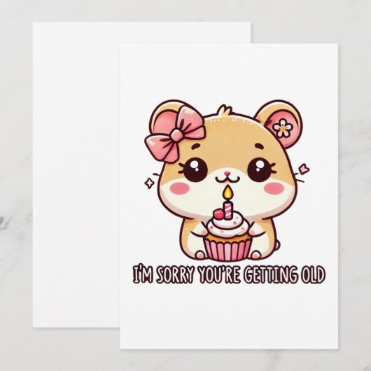 Grappige Verjaardag Kaart - Schattigee en speelse  (Voorkant / Achterkant)