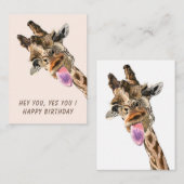 Grappige verjaardag Kaart speelse Giraffe - aangep Notitiekaartje (Voorkant / Achterkant)