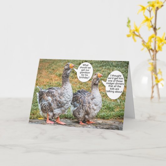 Grappige verjaardag Kaart van grootouders naar kle (Gele Bloem)