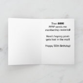 Grappige Verjaardag Kaart: Viering 50ste Verjaarda Kaart (Binnen)