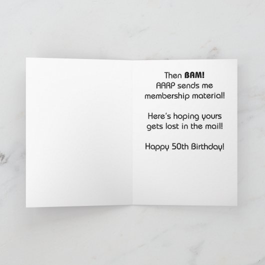 Grappige Verjaardag Kaart: Viering 50ste Verjaarda Kaart (Binnen)