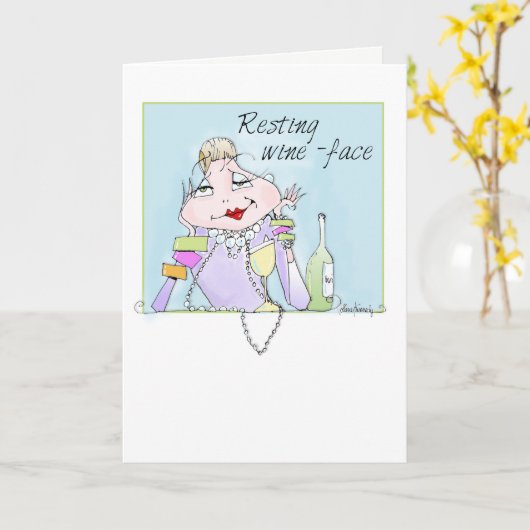 Grappige Verjaardag Kaart voor vrouwen Resting Win (Gele Bloem)