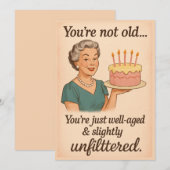 Grappige  Verjaardag Kaart voor Vrouwen-Retro Sass (Voorkant / Achterkant)