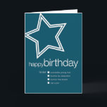 Grappige verjaardag Kaart voor zoon<br><div class="desc">Deze kaart ziet er goed uit op een cv. Met onze kaarten kunt u uw eigen boodschap kiezen! Vink het vakje aan naast het sentiment waar je de voorkeur aan geeft. Zeker om te lachen!</div>