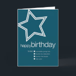 Grappige verjaardag Kaart voor zoon<br><div class="desc">Deze kaart ziet er goed uit op een cv. Met onze kaarten kunt u uw eigen boodschap kiezen! Vink het vakje aan naast het sentiment waar je de voorkeur aan geeft. Zeker om te lachen!</div>