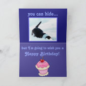 Grappige Verjaardag Kaart w / Running Basset & Cup (Binnen)