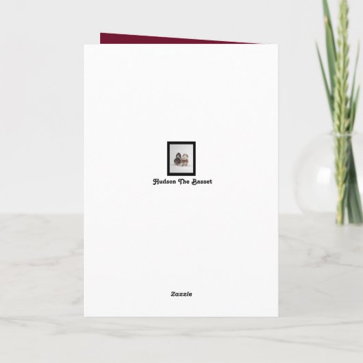 Grappige Verjaardag Kaart w / Schattigee Basset Ho (Achterkant)